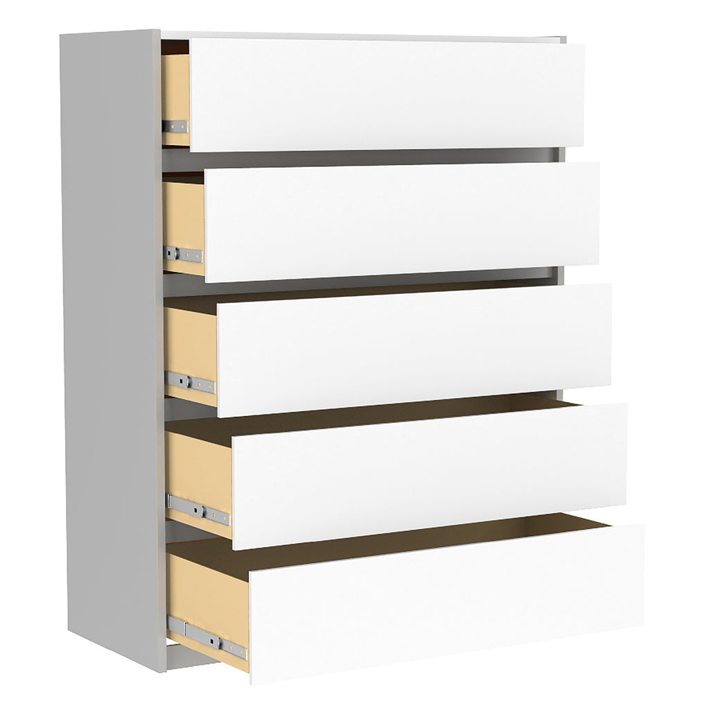 Farona 5 drawer chest storage for nursery bedroom, light grey & white