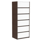 Farona 6 drawer chest office storage organization, white & walnut