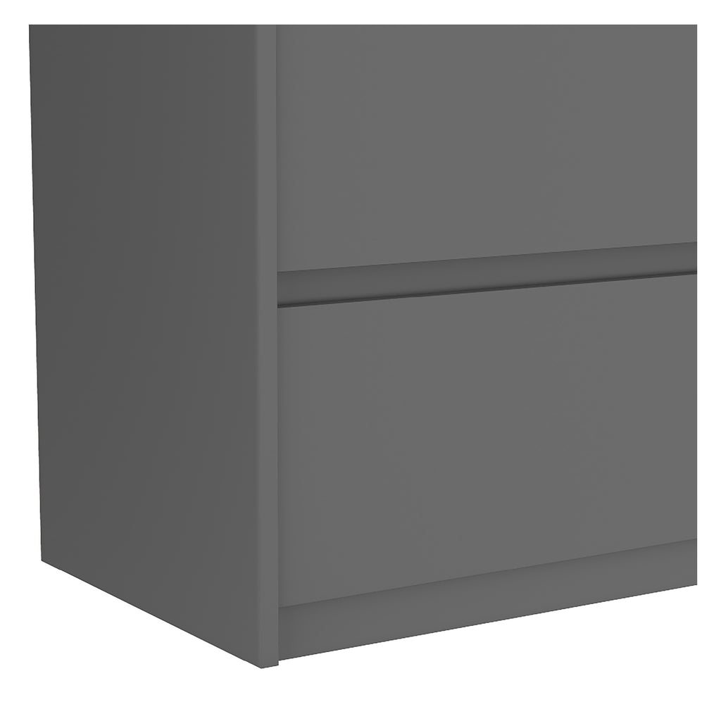Farona 6 drawer double dresser for bedroom decoration, dark grey