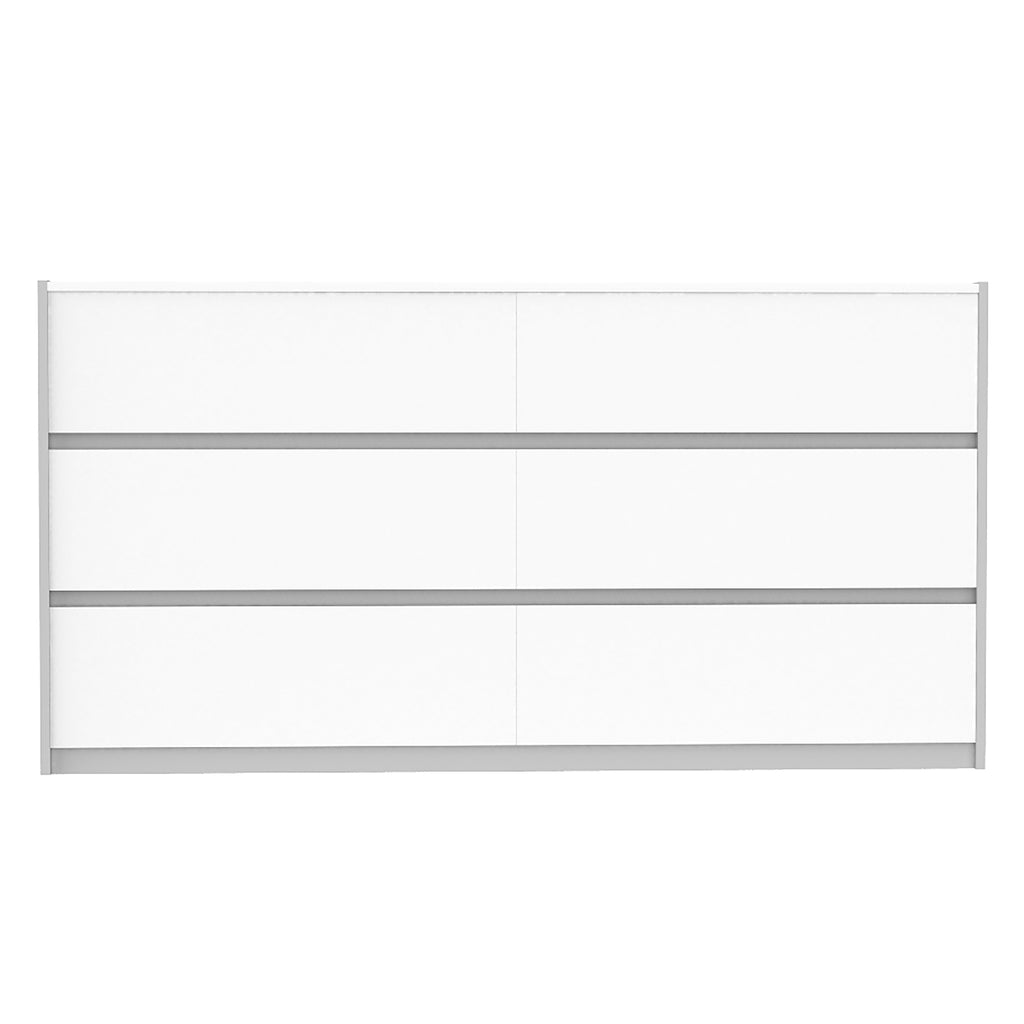 Farona 6 drawer double dresser for bedroom decoration, grey & white