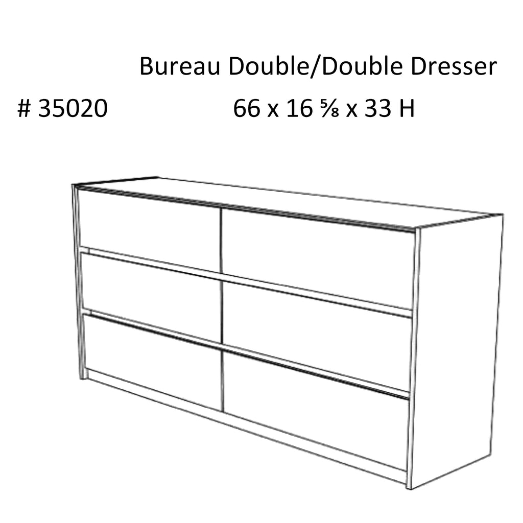 Farona 6 drawer double dresser for bedroom decoration, grey & white