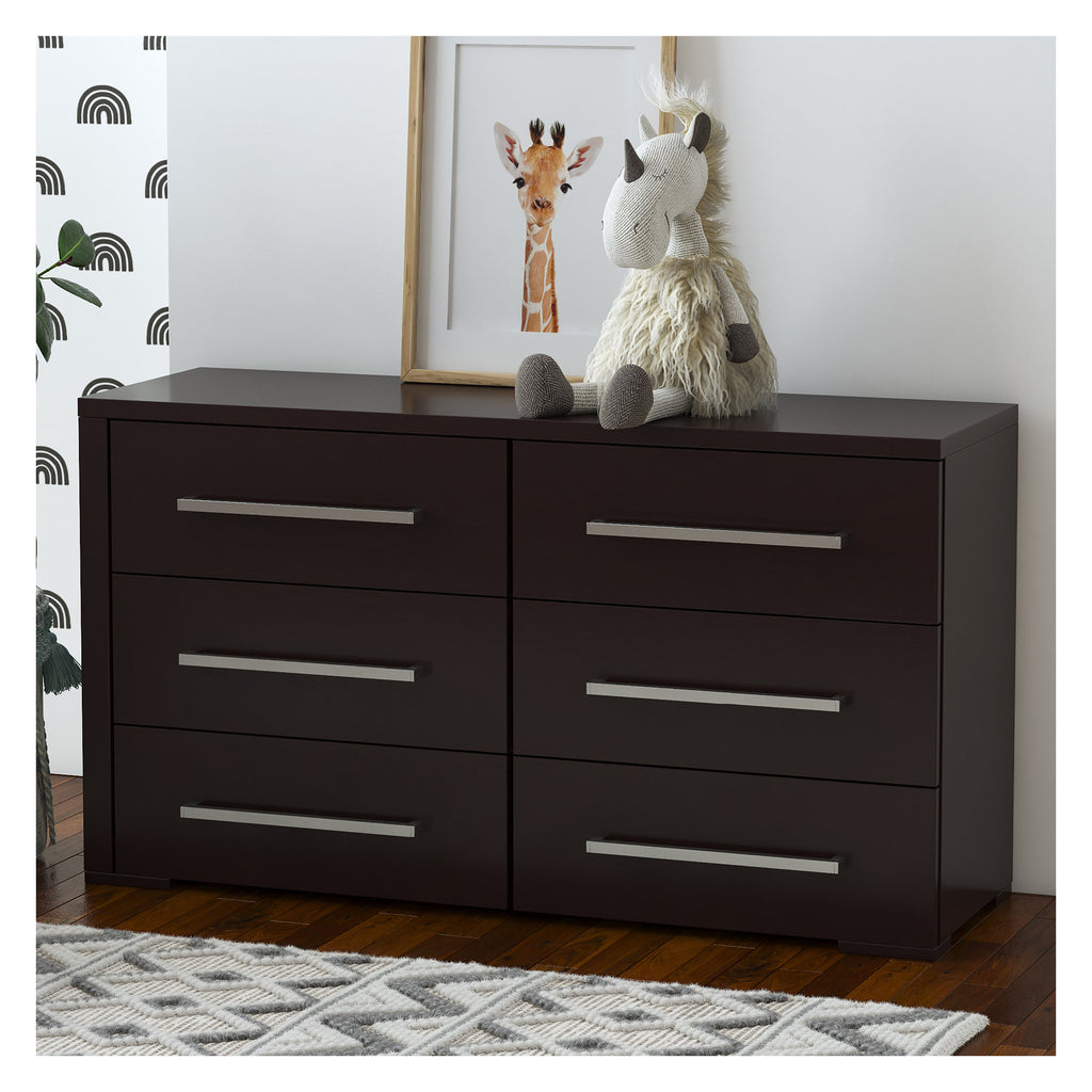 joanna 6-drawer small double dresser organization for home decoration, java