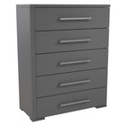 joanna 5 drawer chest office storage organization, dark grey