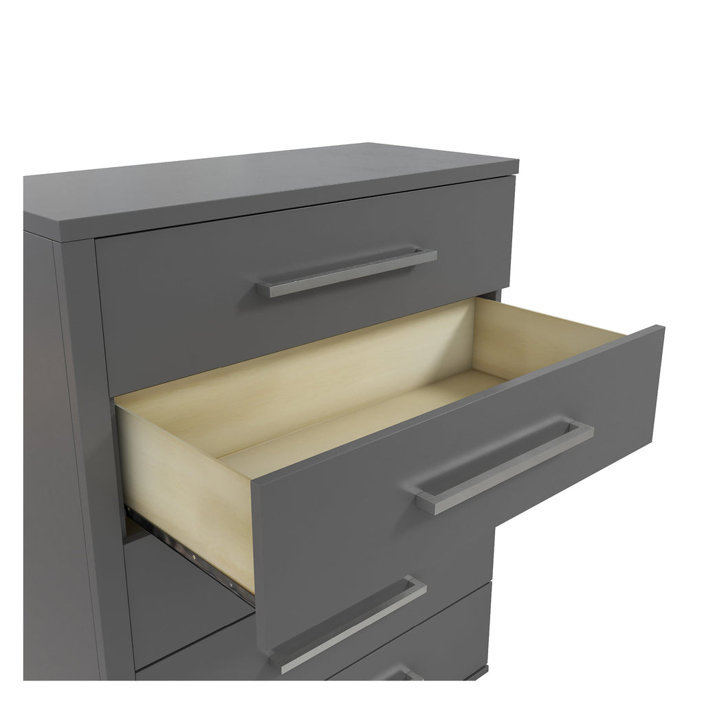 joanna 5 drawer chest office storage organization, dark grey