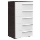 Gabriella 5 drawer chest storage for nursery bedroom, white & wood burn