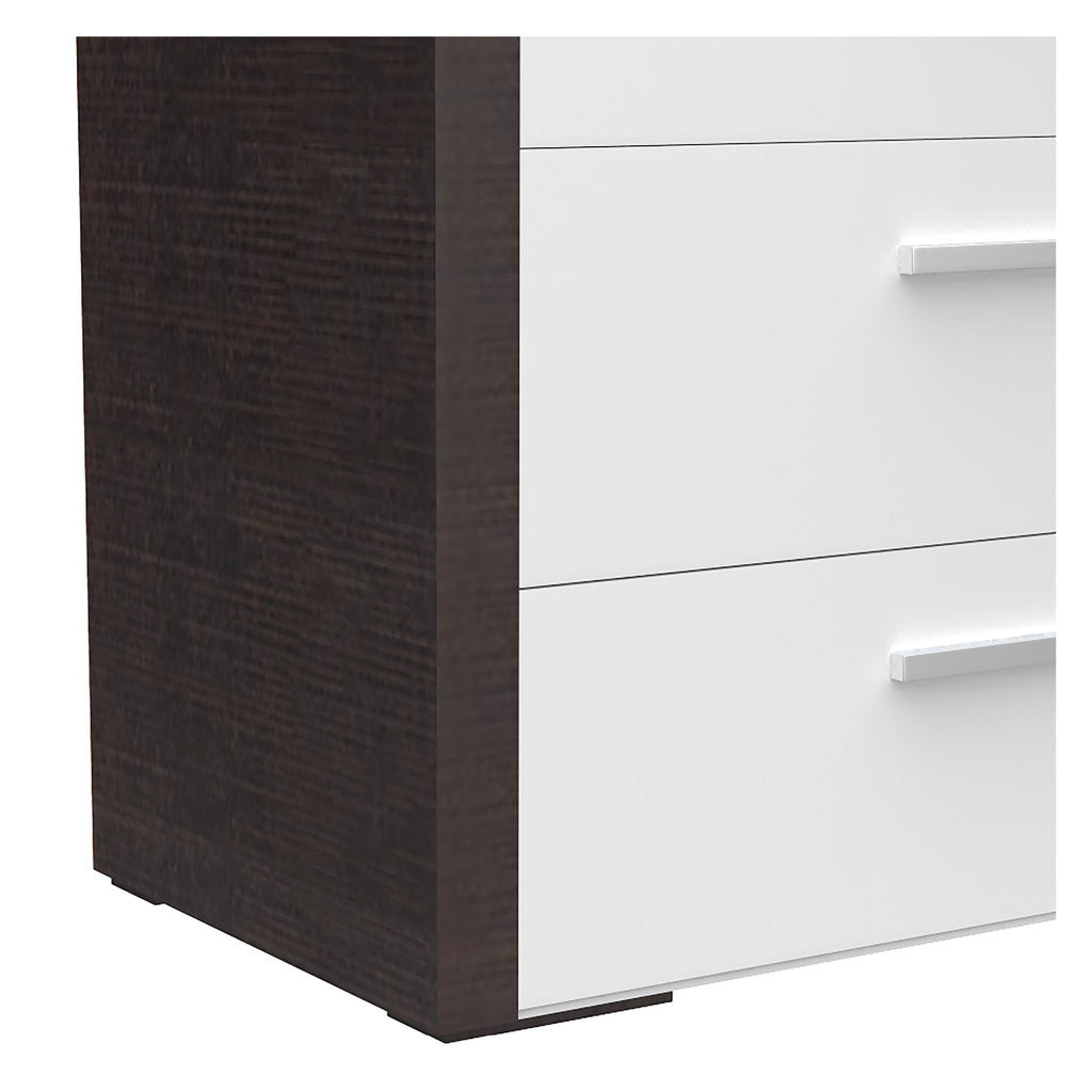 Bebelelo 5 Drawer Chest Office Storage Organization, for Home Decor, White & Wood Burn