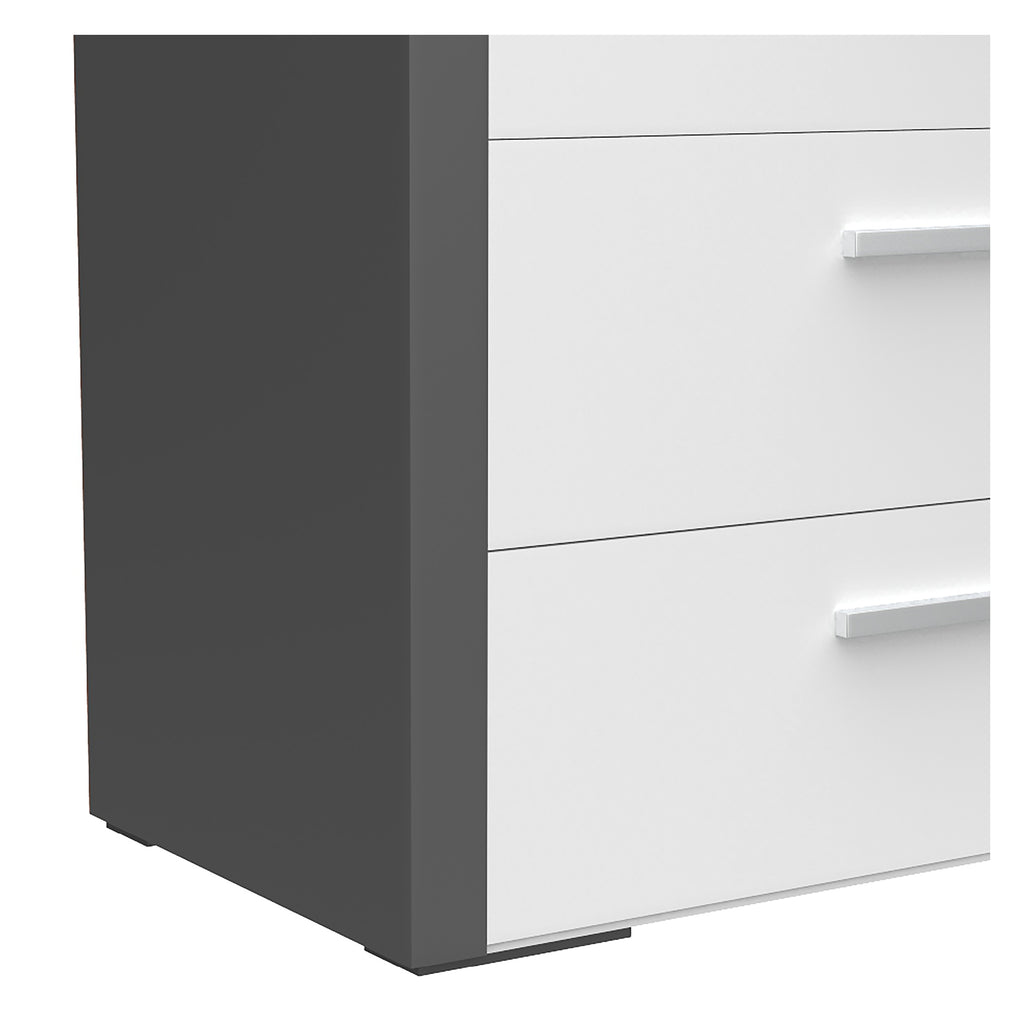 Bebelelo 5 Drawer Chest Office Storage Organization, for Home Decor, Dark Grey & White