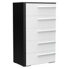 Gabriella 5 drawer chest storage for nursery bedroom, java & white