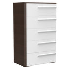 Gabriella 5 drawer chest storage for nursery bedroom, white & walnut