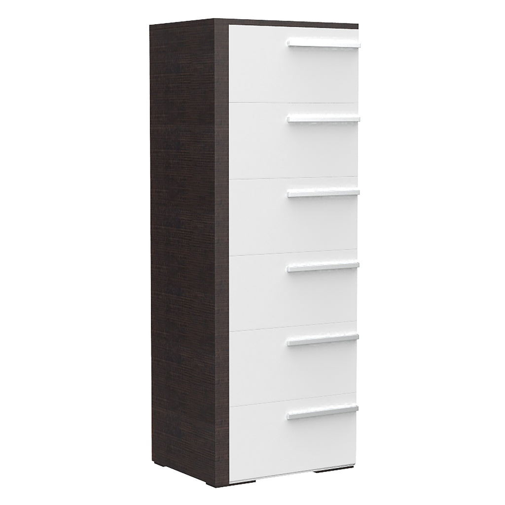 Bebelelo 6 Drawer Chest Office Storage Organization, White & Wood Burn