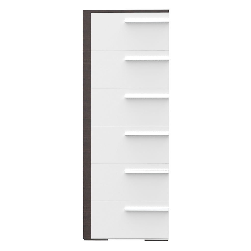 Bebelelo 6 Drawer Chest Office Storage Organization, White & Wood Burn