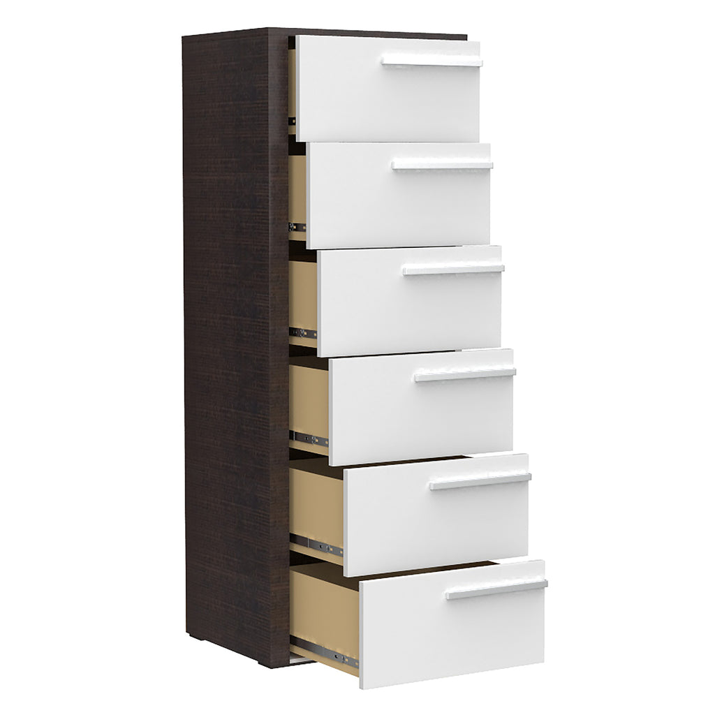 Bebelelo 6 Drawer Chest Office Storage Organization, White & Wood Burn