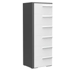 Gabriella 6 drawer chest storage for nursery bedroom, dark grey & white