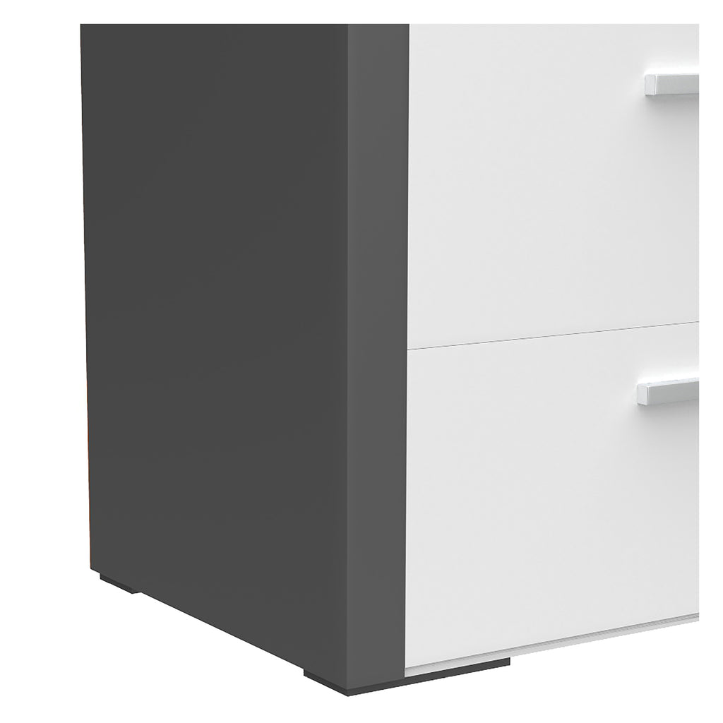 Bebelelo 6 Drawer Chest Office Storage Organization, Dark Grey & White