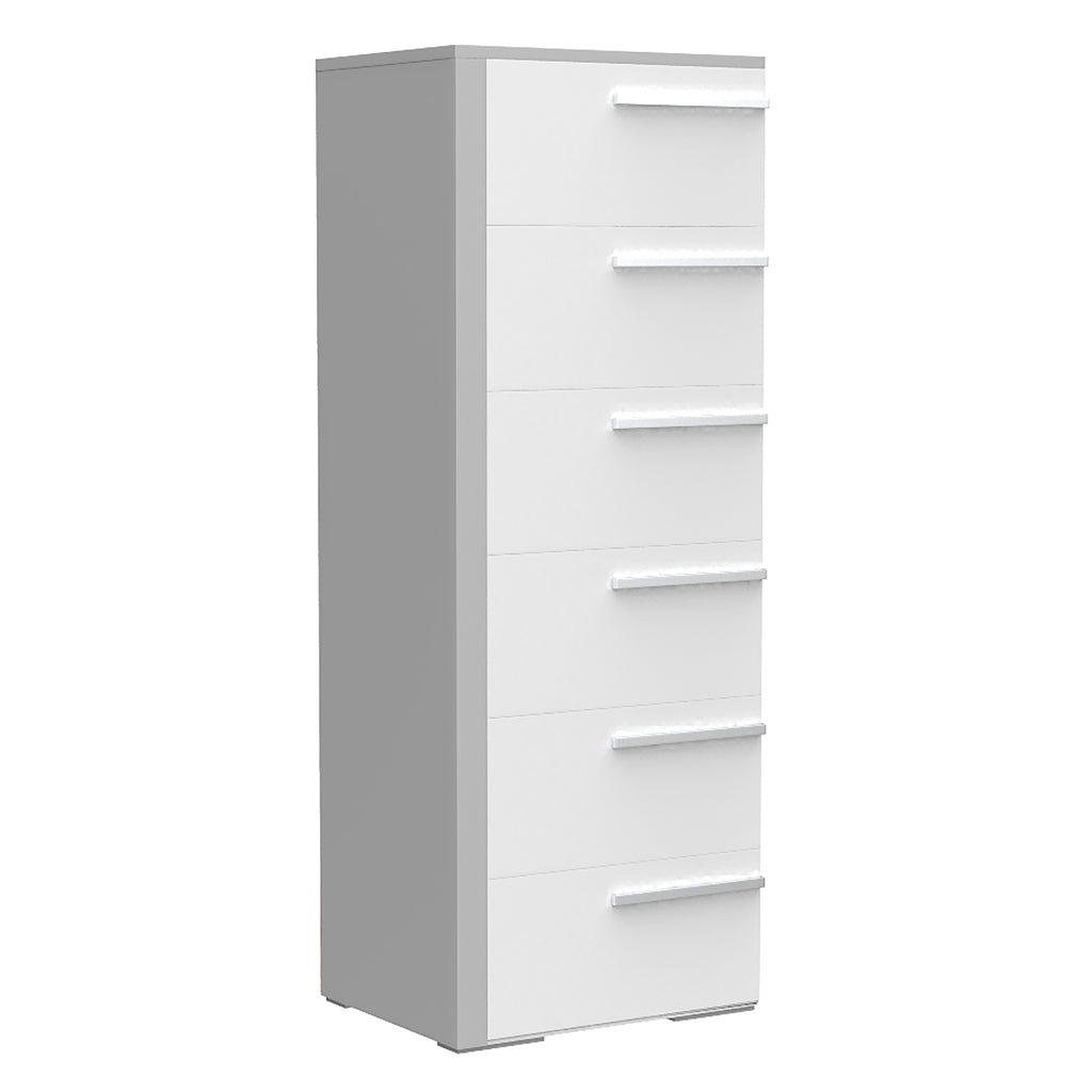Bebelelo 6 Drawer Chest Office Storage Organization, Grey & White