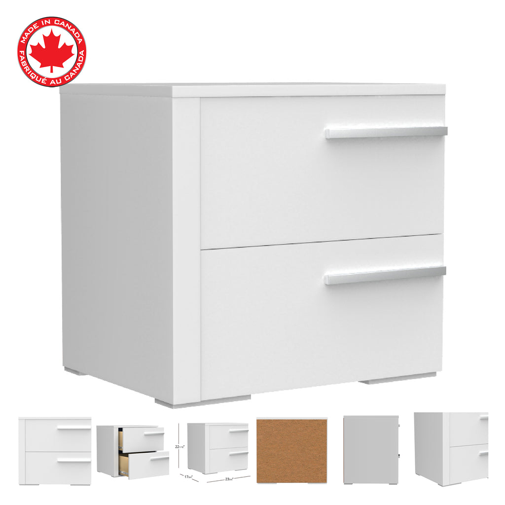 Bebelelo 2 Drawer Night Table Storage Home Decor, White