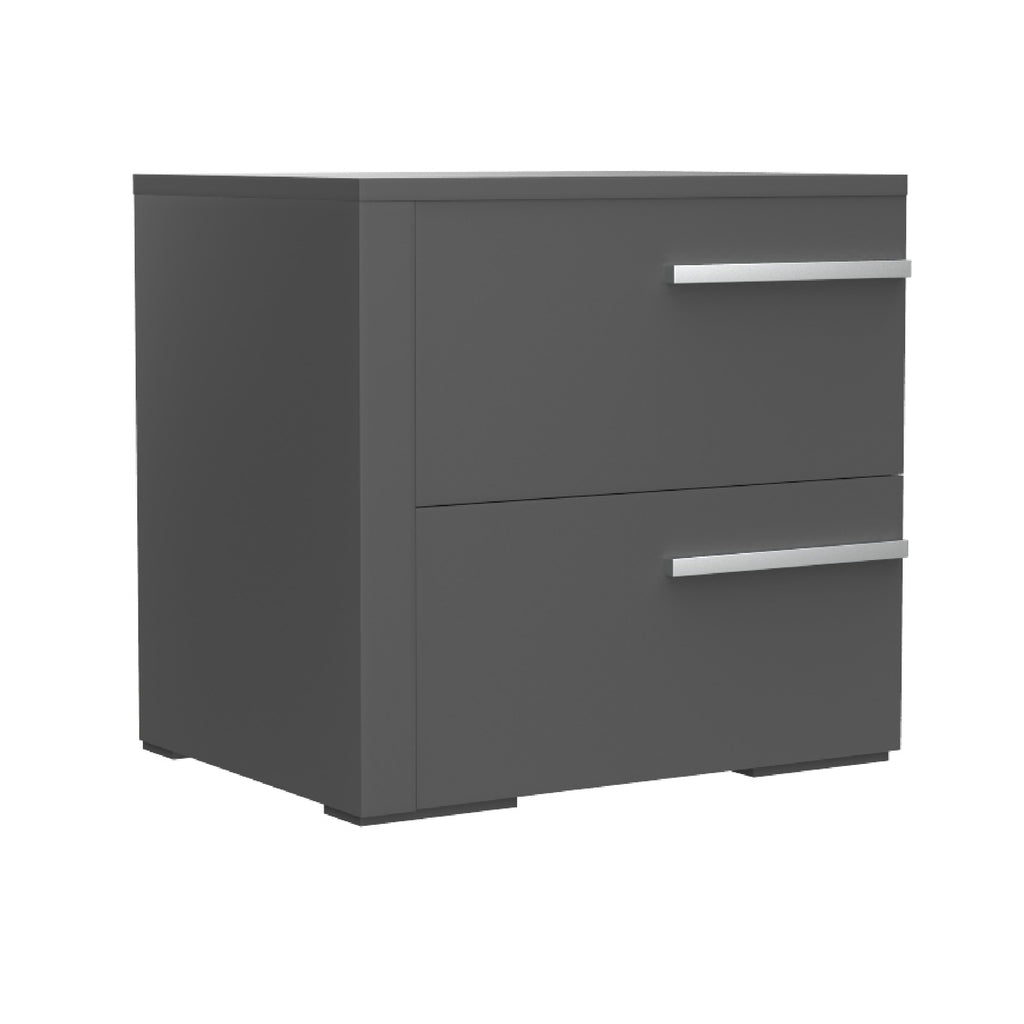 Bebelelo 2 Drawer Night Table Storage Home Decor, Dark Grey