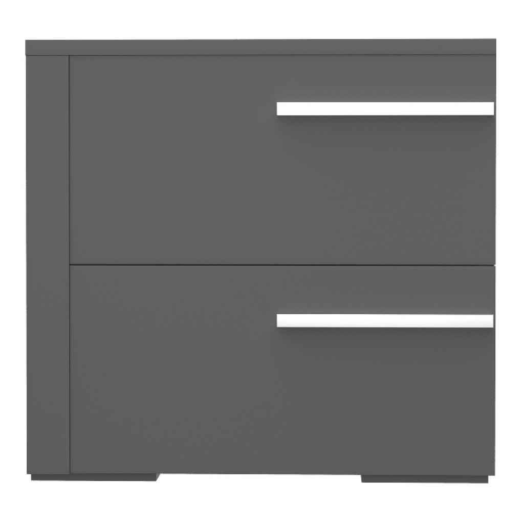 Bebelelo 2 Drawer Night Table Storage Home Decor, Dark Grey