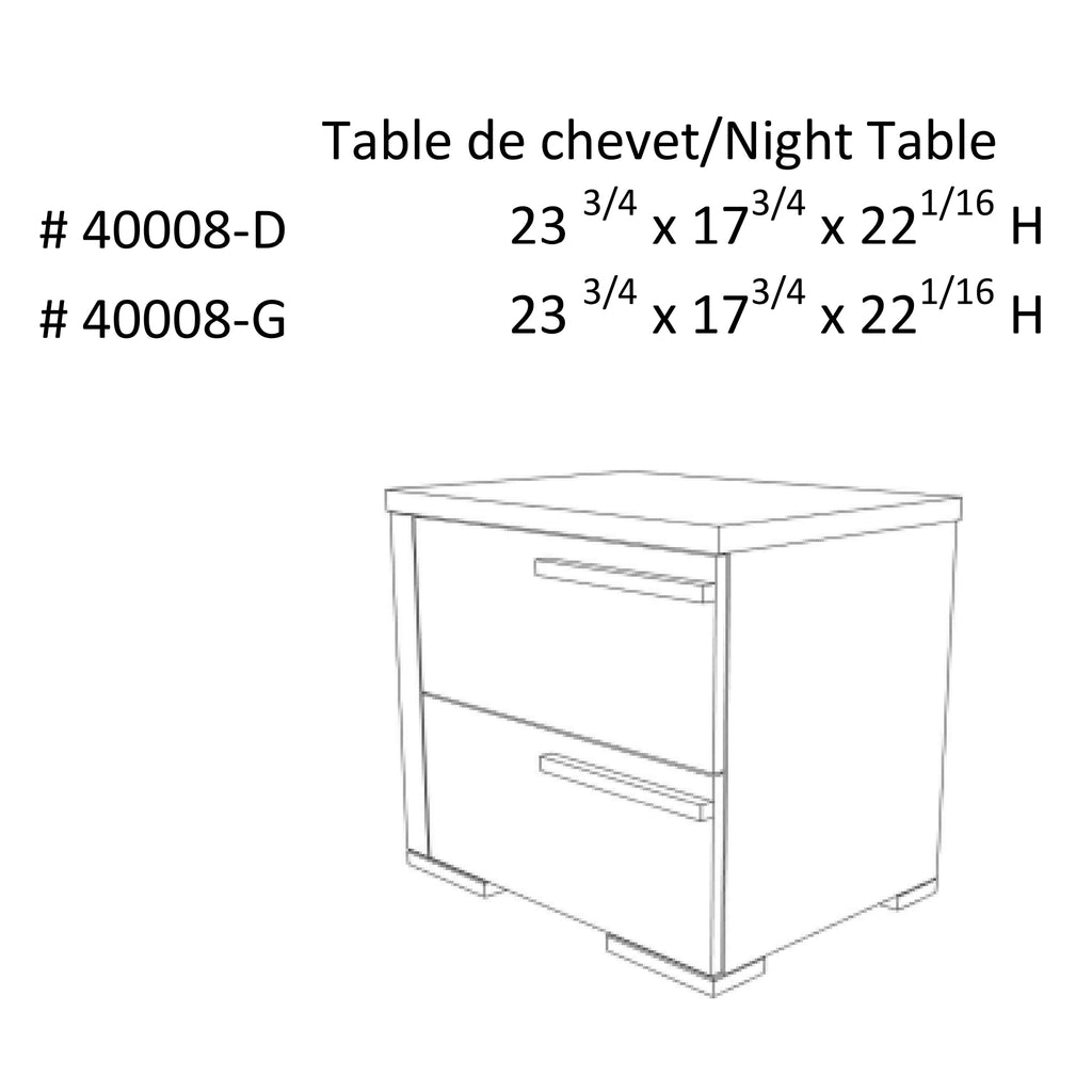Bebelelo 2 Drawer Night Table Storage Home Decor, Light Grey