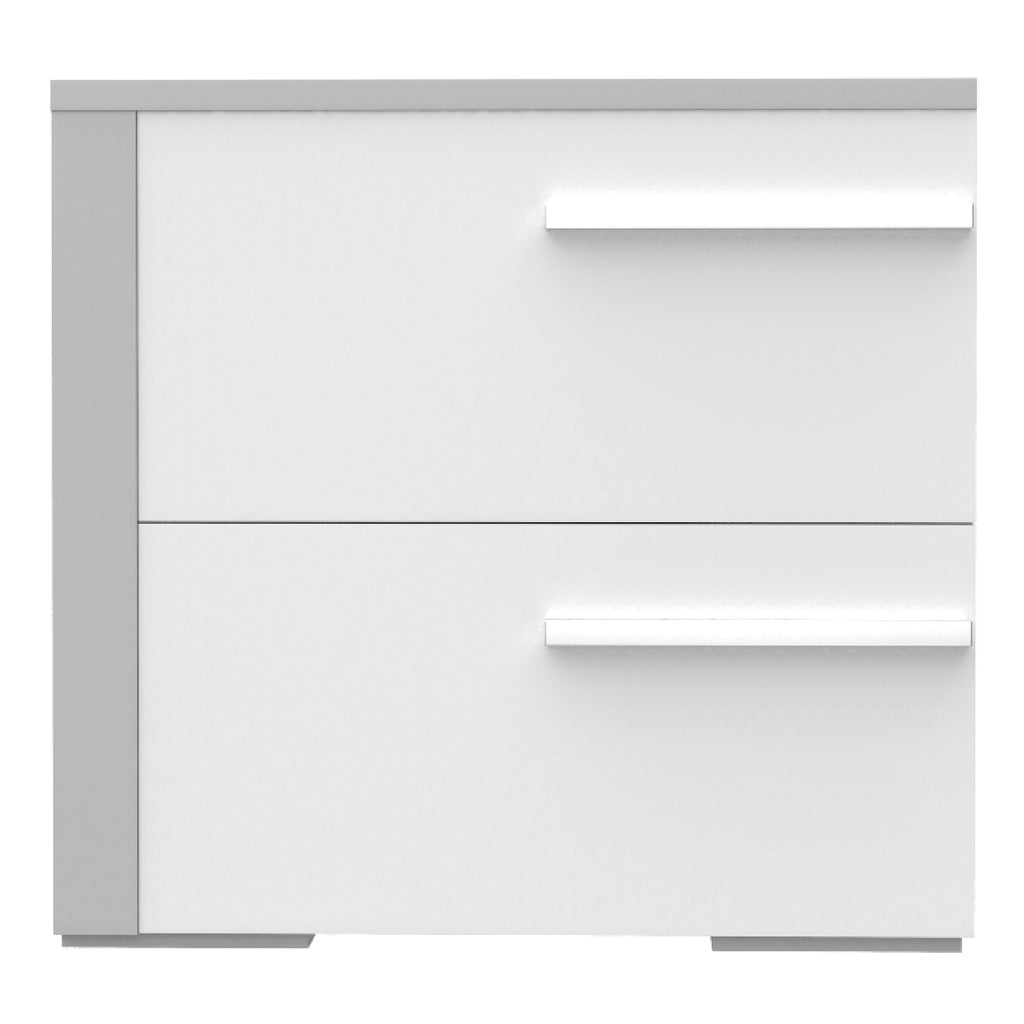 Bebelelo 2 Drawer Night Table Storage Home Decor, Grey & White