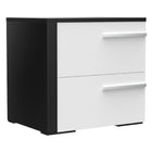 Gabriella left 2 drawer night table storage home decor, java & white
