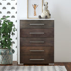 joanna 5 drawer chest office storage organization, white & wood barn