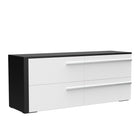 Gabriella 6 drawer double dresser for bedroom, java & white