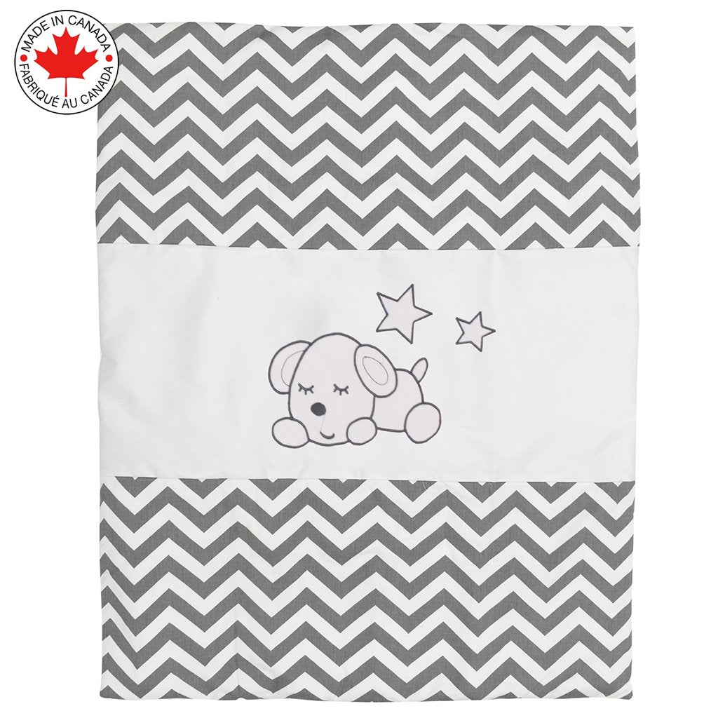 Baby bedding for 7 pcs - Puppy and White Zig-Zag - Cora # 714