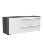 Gabriella  6 drawer double dresser for bedroom, dark grey & white