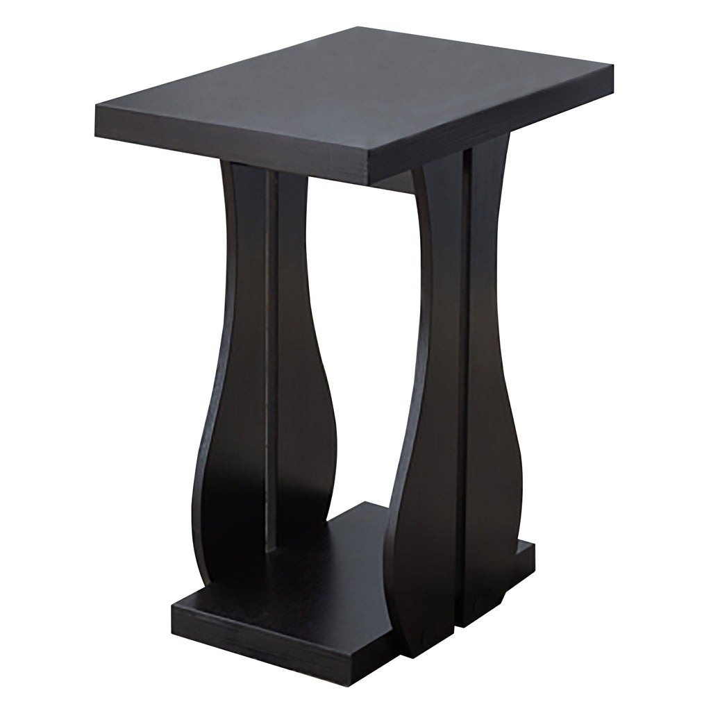 Bebelelo Side Table - Black Leg With Wooden Base for Home Office Decor, Espresso