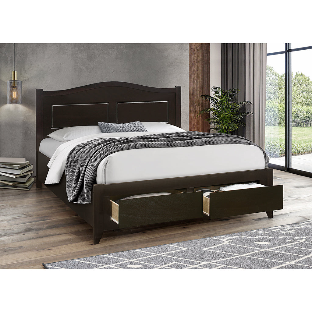 Bebelelo Espresso Double Platform Bed with Storage Drawers for Room Decor