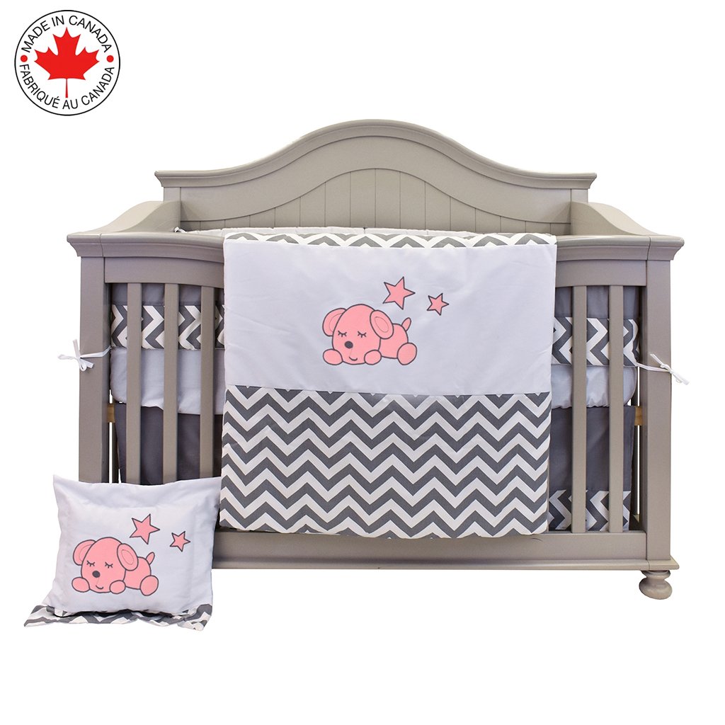 Baby Bedding 7 Songs - Zigzag and Puppy Rose - Everly # 713