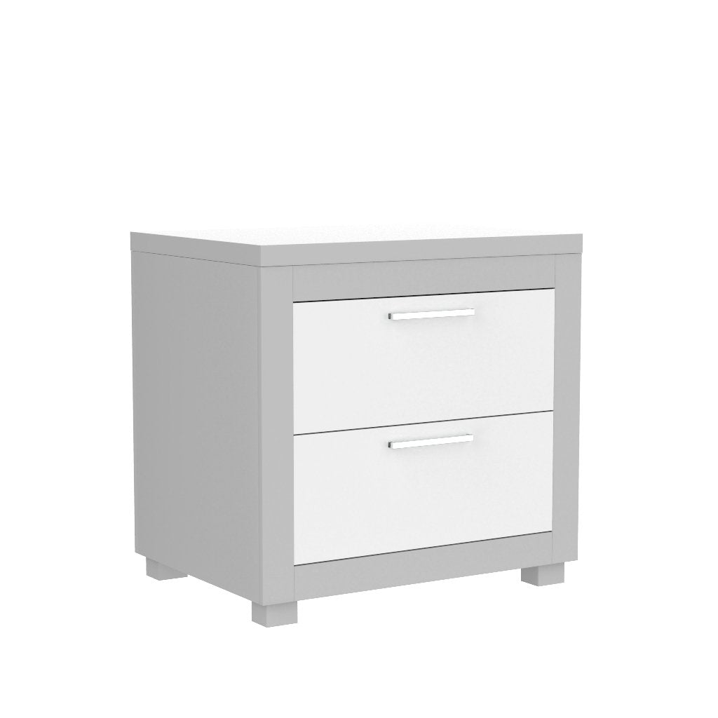 Bedside table - Aria - Gray pale and white