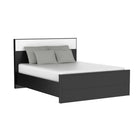 Alpha queen bed, java and white