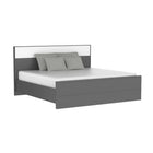 Alpha king bed, dark grey and white