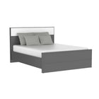 Alpha queen bed, dark grey and white