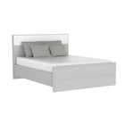 Alpha queen bed, light grey and white